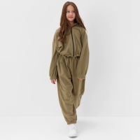 Брюки флисовые для девочки MINAKU: Fleece Soft, цвет светло-зелёный, рост 158 см