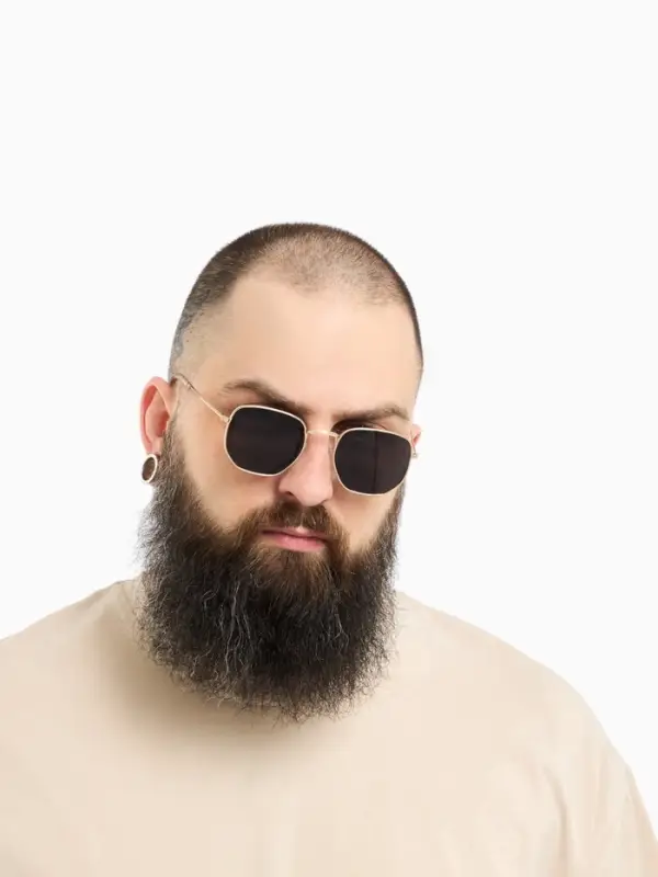 Очки солнцезащитные &laquo;OneSun. Круглые&raquo;, uv 400, линза 4.5&times;5.5 см, цвет золотой, чёрный