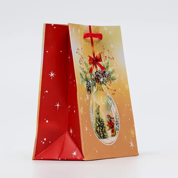 Пакет подарочный "Стеклянный шар", 11,5 х 14,5 х 6,5 см.