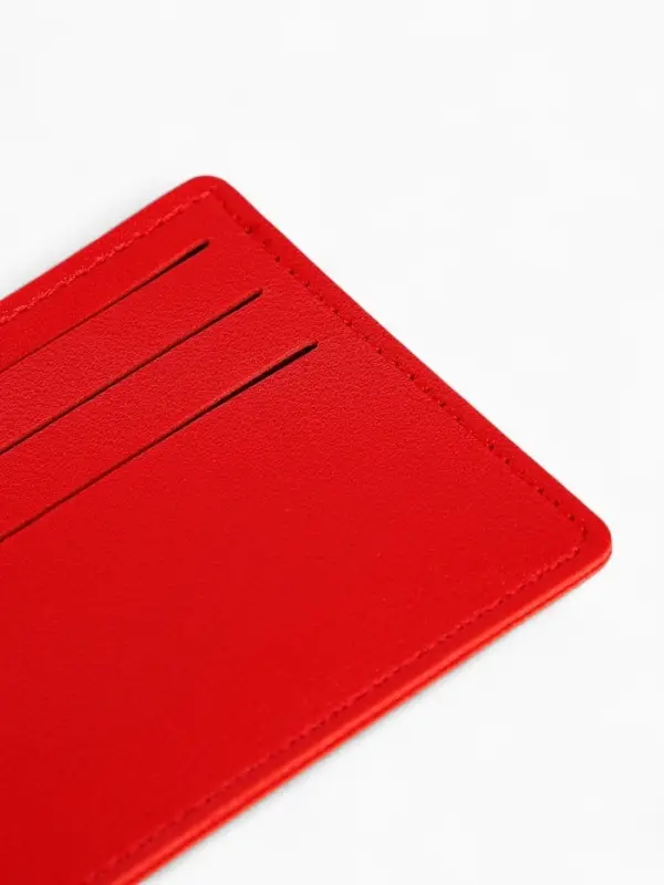 Картхолдер, на 6 карт, отделение для купюр, красный