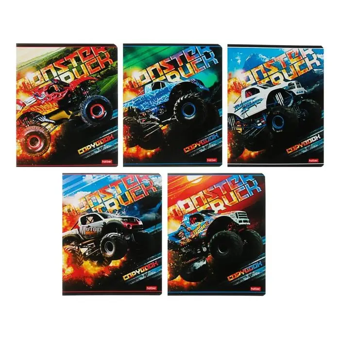 Тетрадь 24 листа в клетку MonsterTruck, обложка мелованный картон, блок офсет, МИКС