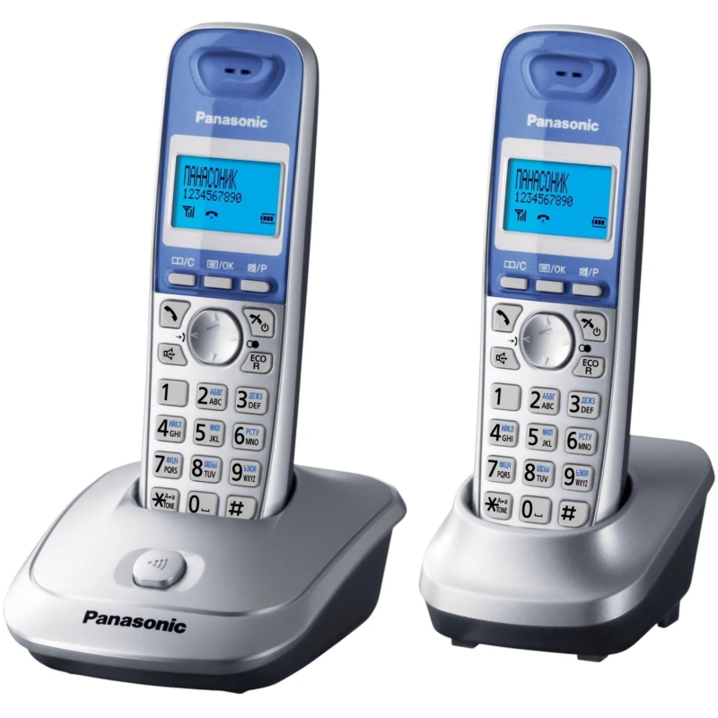 Радиотелефон Panasonic KX-TG2512RUS серебристый (2шт)
