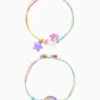 Браслеты детские парные "Выбражулька" неразлучники, радуга, единорог, звезды, разноцветный   1093717