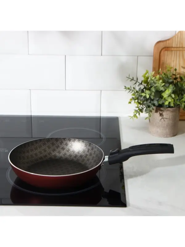 Сковорода &laquo;Хозяюшка&raquo;, d=20 см, съёмная ручка, антипригарное покрытие, алюминий, бордовая