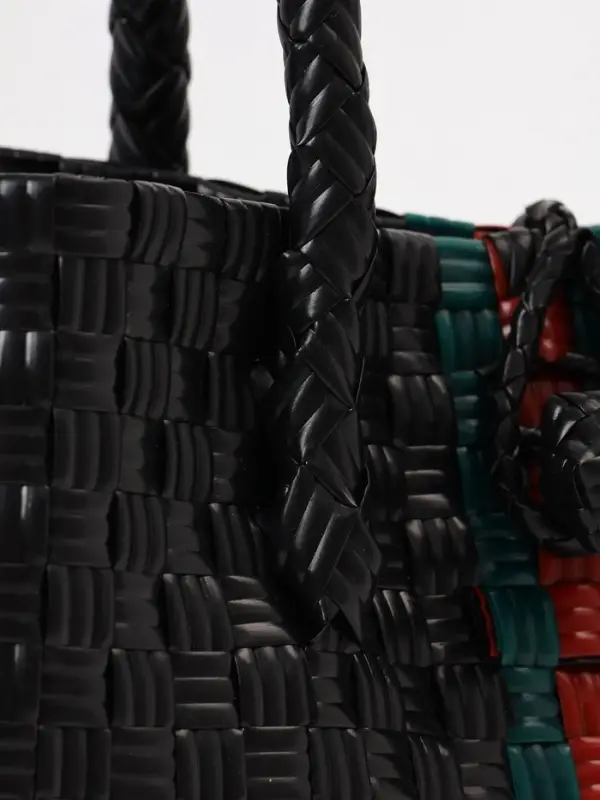 Сумка плетёная пластиковая, 23&times;11&times;30 см, чёрная