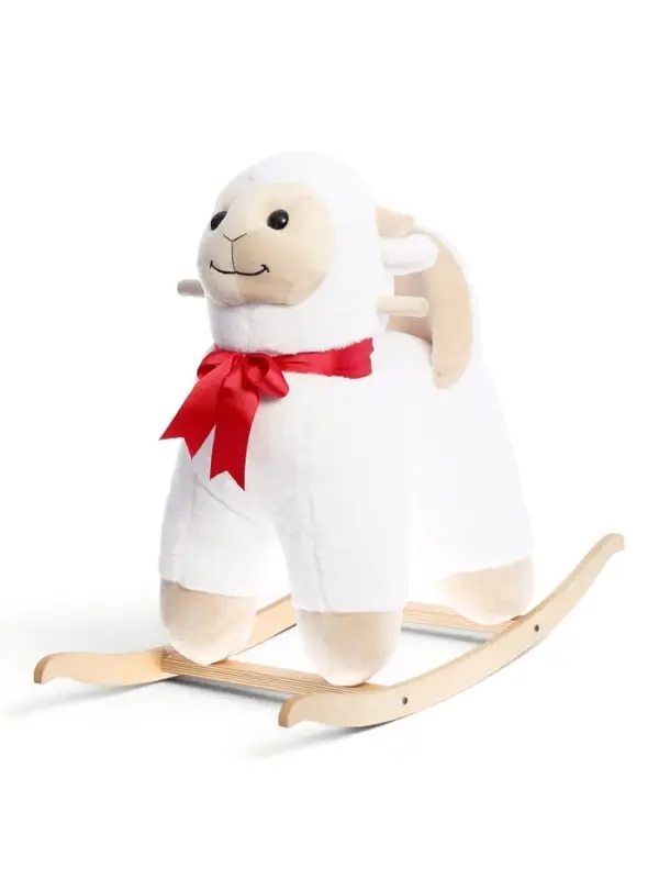 Качалка "Овечка", со спинкой, цвет белый