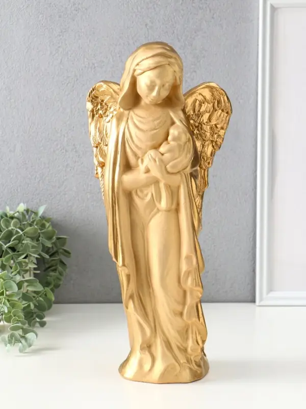 Фигура "Ангелина с младенцем" 18*10*40см, слоновая кость