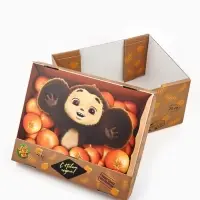 Коробка подарочная складная с крышкой &laquo;Яркие мандарины&raquo;, Чебурашка, 31&times;25.5&times;16 см