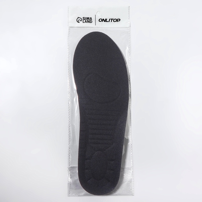 Стельки для обуви, универсальные, спортивные, двухслойные, р-р RU до 44 (р-р Пр-ля до 44), 28 см, пара, цвет чёрный Стельки для обуви, универсальные, спортивные, двухслойные, р-р RU до 44 (р-р Пр-ля до 44), 28 см, пара, цвет чёрный