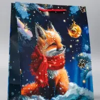 Пакет подарочный новогодний ламинированный, «Лиса» , 26×12×32 см Пакет подарочный новогодний ламинированный, «Лиса» , 26×12×32 см