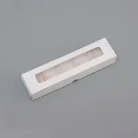 Коробка для 5 конфет с окном, с тонкими разделителями, белый 21×5.5×3.3 см