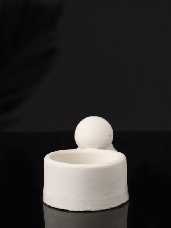 Подсвечник  Подсвечник "Заяц с чашей" 8х6х4 см, натуральный, гипс