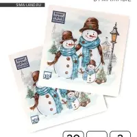 Салфетки новогодние бумажные Home Collection &laquo;Дружная семья&raquo;, 3 слоя, 33&times;33 см, 20 шт.