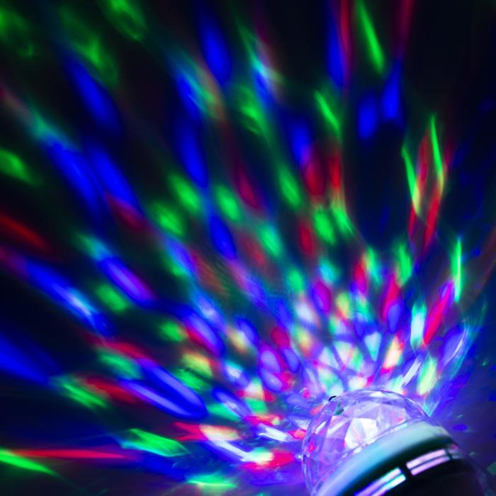 Световой прибор «Хрустальный шар» 8 см, Е27, свечение RGB Световой прибор «Хрустальный шар» 8 см, Е27, свечение RGB
