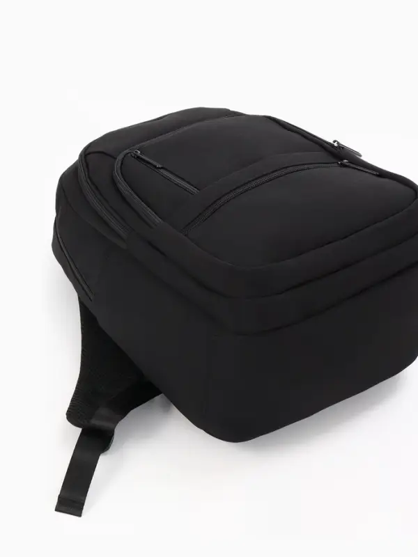 Рюкзак школьный, 2 отделения, 5 карманов, водонепроницаемое дно, 26&times;14&times;39 см, чёрный