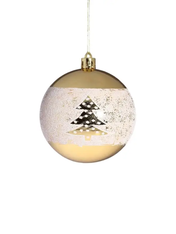 Ёлочные игрушки &laquo;Сказочный лес&raquo;, шары новогодние, набор 6 шт., d=8 см, золотистый