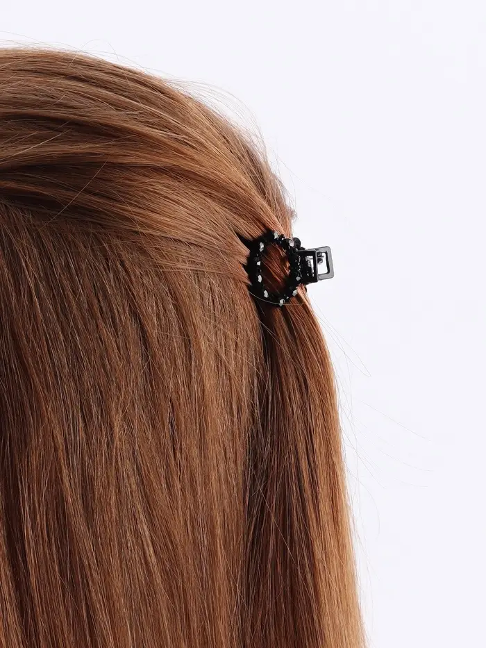 Крабик для волос &laquo;Мелани&raquo;, овал, 2.5 см, чёрный