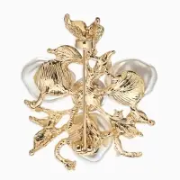 Брошь &laquo;Цветочек&raquo; роскошный, жемчуг, цвет белый в золоте