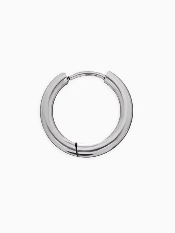 Пирсинг в ухо &laquo;Кольцо&raquo;, классик, внешний d=16 мм, внутренний d=12 мм, цвет серебро