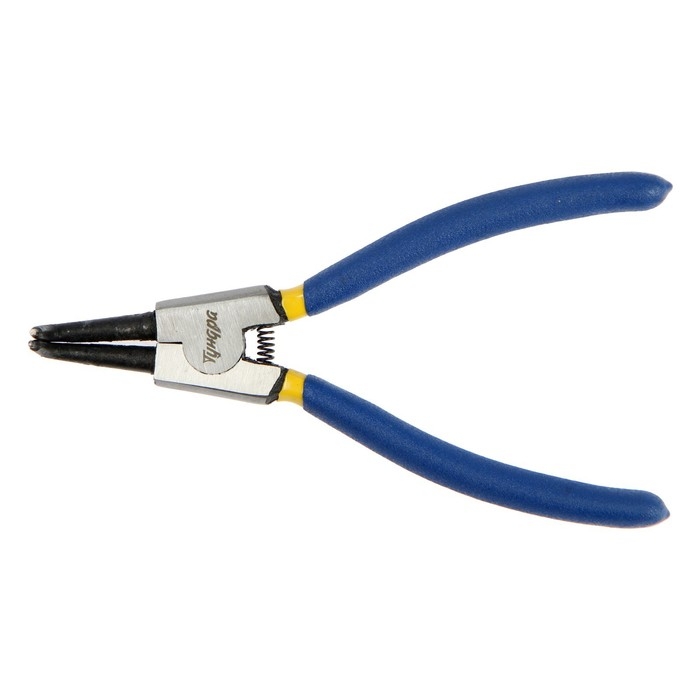 Съемник внешних стопорных колец ТУНДРА, изогнутые губки на разжим, 170 мм Съемник внешних стопорных колец ТУНДРА, изогнутые губки на разжим, 170 мм