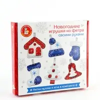 Игрушки новогодние из фетра, 6 шт.