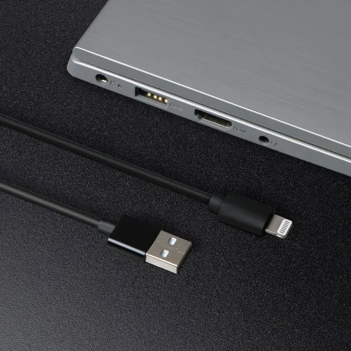 Кабель Windigo, Lightning - USB, 2 А, зарядка + передача данных, TPE оплетка, 1 м, чёрный