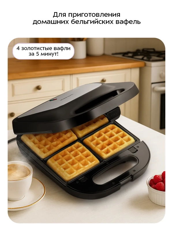Вафельница для бельгийских вафель КТ-4688- 1400 Вт Вафельница для бельгийских вафель КТ-4688- 1400 Вт