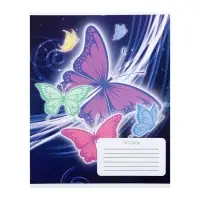 Комплект тетрадей из 10 штук, 12 листов в клетку Calligrata "Бабочки", обложка мелованный картон, ВД-лак, блок офсет, 5 видов по 2 штуки