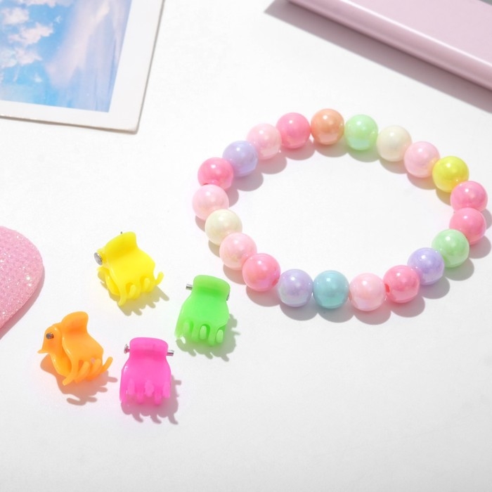 Комплект детский «Выбражулька» 5 предметов: 4 крабика,1 браслет, радуга, цвета МИКС Комплект детский «Выбражулька» 5 предметов: 4 крабика,1 браслет, радуга, цвета МИКС