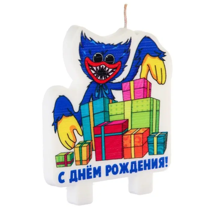 Свеча для торта «С Днем Рождения!», Монстр Свеча для торта «С Днем Рождения!», Монстр