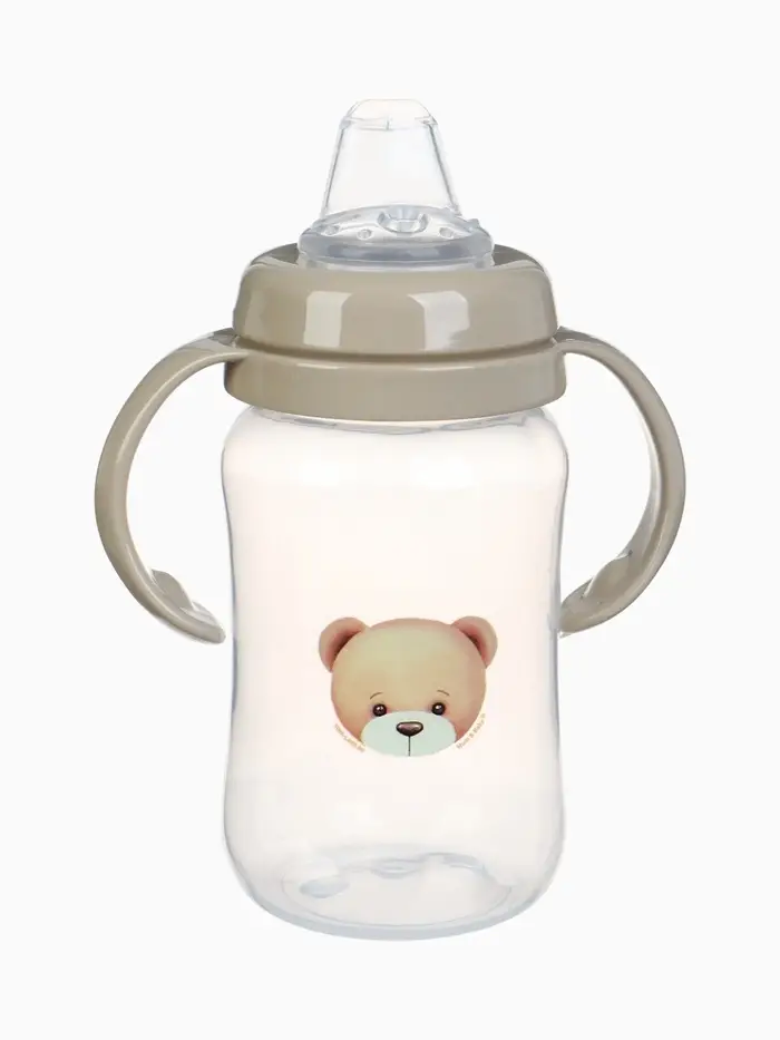 Поильник - непроливайка «Baby Bear» с силиконовым носиком, 270 мл., цвет бежевый Mum&Baby
