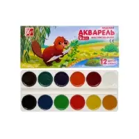 Акварель &laquo;Луч. ZOO&raquo;, 12 цветов, без кисти