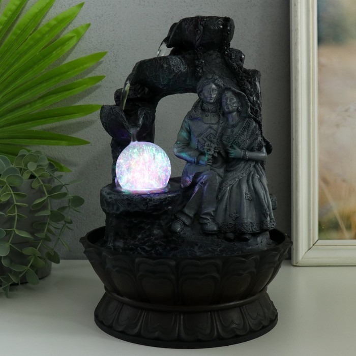 Фонтан настольный от сети, подсветка Фонтан настольный от сети, подсветка "Кришна и Радха сидят у водопада" 20х20х30 см
