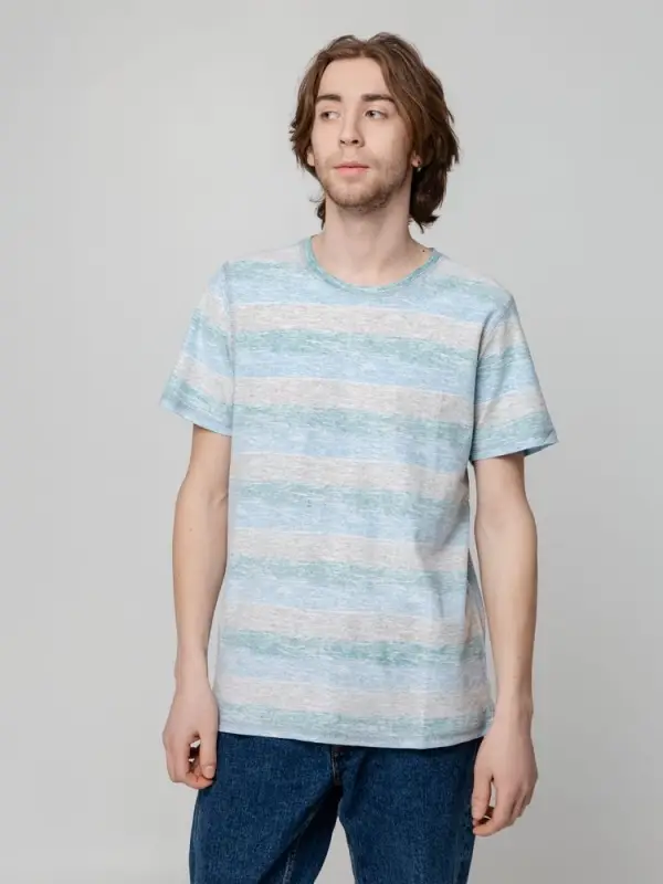 Футболка мужская RAYET двусторонняя, голубой/зеленый, размер S