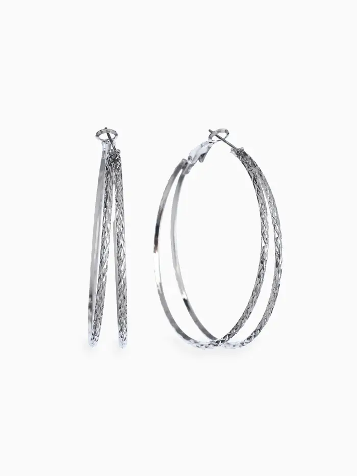 Серьги-кольца &laquo;Карма&raquo;, косичка, цвет серебро, d=5