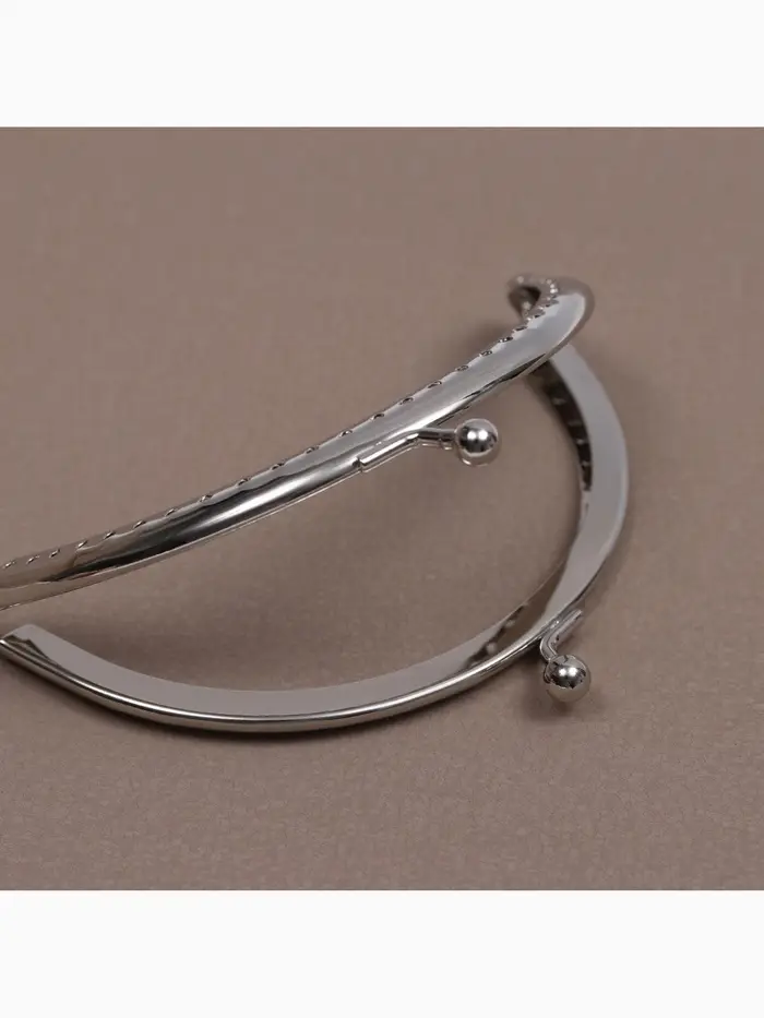 Фермуар пришивной &laquo;Полукруг&raquo; 10 см, цвет серебряный