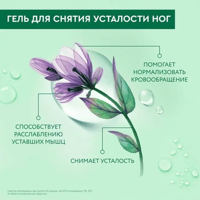 Гель-свежесть для ног Чистая линия &laquo;Снятие усталости&raquo;, мята и медуница, 75 мл