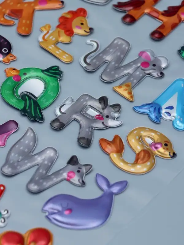 Наклейка пластик голография с металлическим отливом "Буквы" 9,5х27 см