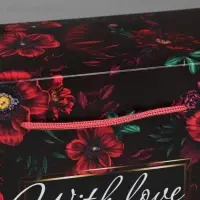 Пакет—коробка, подарочная упаковка, «With love», 23 х 18 х 11 см