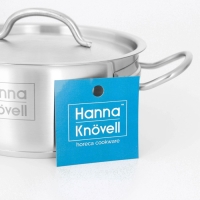Кастрюля из нержавеющей стали Hanna Knövell, 2 л, d=18 см, h=8 см, толщина стенки 0,6 мм, металлическая крышка, индукция