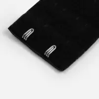 Застёжка для бюстгальтера, удлинитель, 3 ряда 2 крючка, 3.2×5 см, чёрная