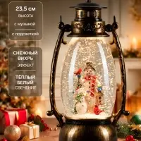 Светодиодная фигура &laquo;Два снеговика&raquo; 14&times;23.5&times;11 см, пластик, от батареек ААх3, USB, свечение тёплое белое