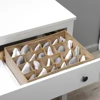 Органайзер для хранения белья Доляна Points, 24 ячейки, с прозрачной крышкой, 38&times;30&times;12 см, бежевый