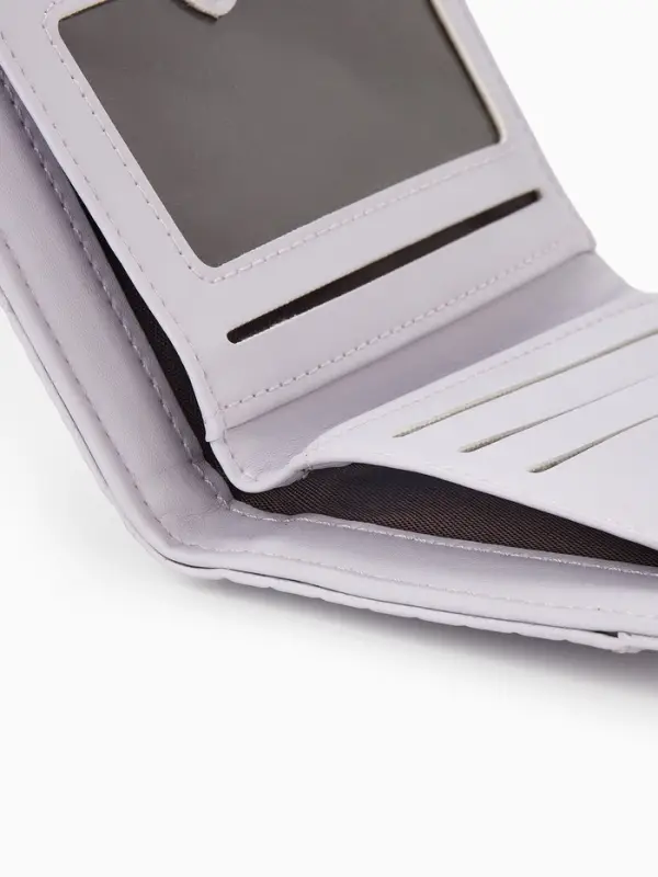 Кошелёк женский на кнопке, 12.5&times;2&times;9 см, однотонный, комбинированный, светло-сиреневый