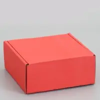 Коробка самосборная, красная, для подарков, хранения и отправки посылок, 18&times;18&times;8 см