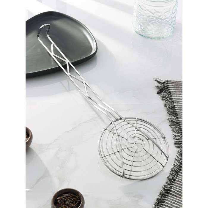 Шумовка спиральная из нержавеющей стали Доляна «Индия», 50×14,5 см Шумовка спиральная из нержавеющей стали Доляна «Индия», 50×14,5 см