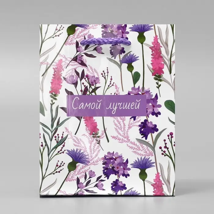 Пакет подарочный ламинированный, упаковка, «Самой лучшей», S 12 х 15 х 5.5 см