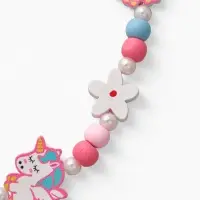 Набор детских украшений Выбражулька &laquo;Единорожки милые&raquo;, 2 предмета: бусы, браслет, розовый