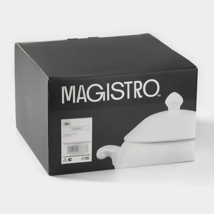 Супница Magistro &laquo;Бланш&raquo;, 2 л, 26.5&times;21&times;17.5 см, фарфор, белая