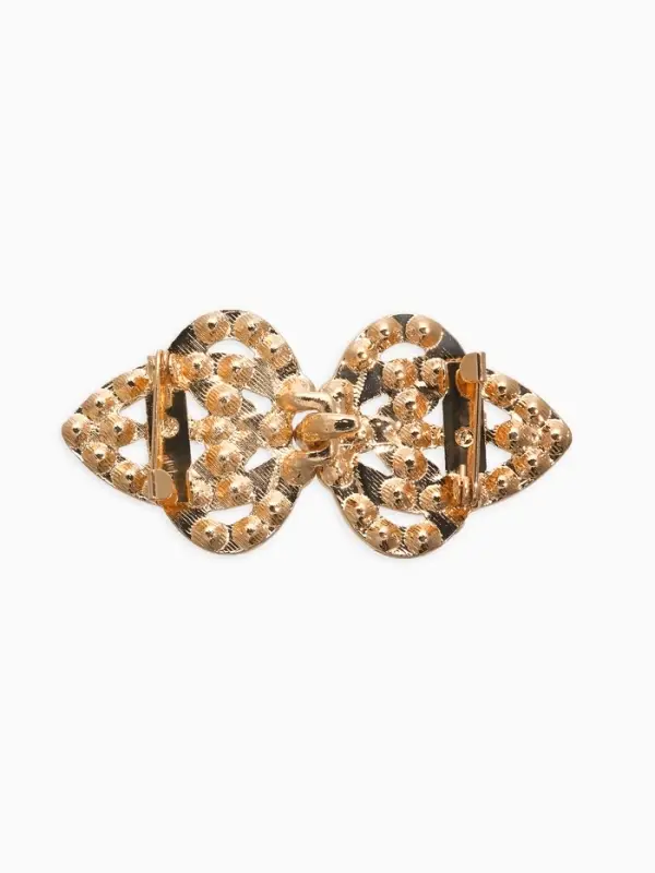 Зажим для кардигана Зажим для кардигана "Ажур", шип, цвет белый в золоте